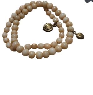 Set Of 2 Tan Elastic Beaded Bracelets